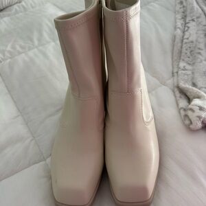 Elegant Cream Ankle Boots